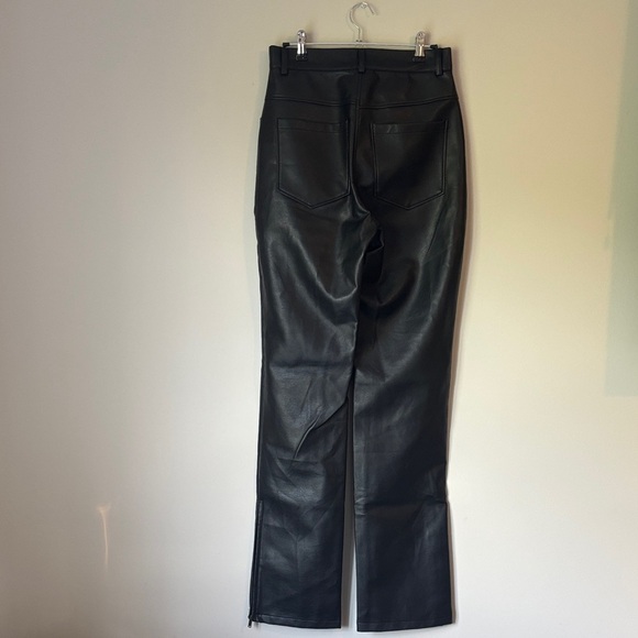 Workshop high rise Wide leg zipper opening black faux leather pants size small - Picture 4 of 10